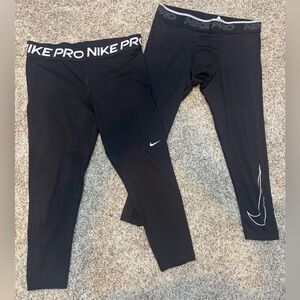 Nickel Pro Dri-Fit Leggings Bundle Black Mesh Panel Tagged L + Similar Size